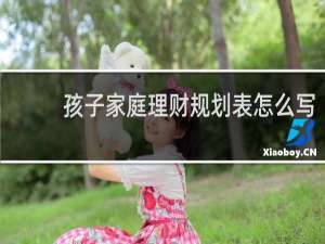 孩子家庭理财规划表怎么写