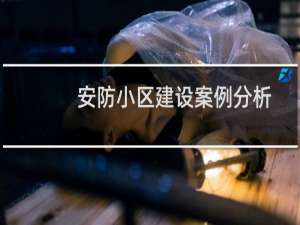 安防小区建设案例分析