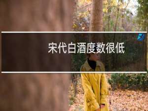 宋代白酒度数很低，与啤酒酒精度相当