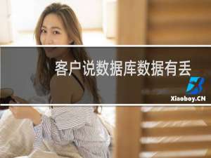 客户说数据库数据有丢失。