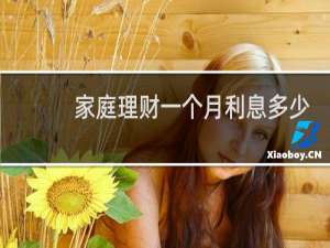 家庭理财一个月利息多少