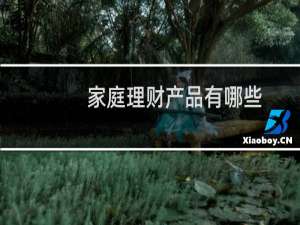 家庭理财产品有哪些