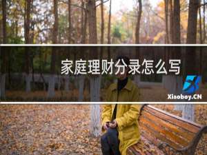 家庭理财分录怎么写