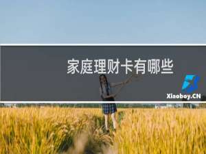 家庭理财卡有哪些