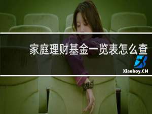 家庭理财基金一览表怎么查