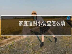 家庭理财小调查怎么填