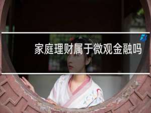 家庭理财属于微观金融吗