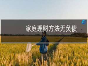 家庭理财方法无负债