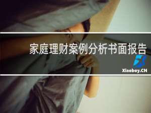 家庭理财案例分析书面报告
