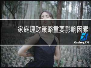 家庭理财策略重要影响因素