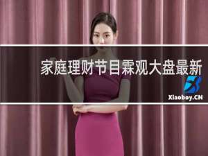 家庭理财节目霖观大盘最新