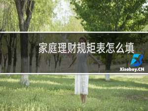 家庭理财规矩表怎么填