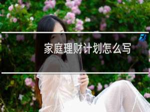 家庭理财计划怎么写