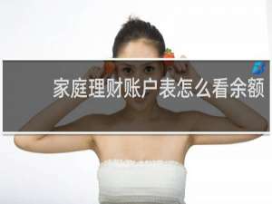 家庭理财账户表怎么看余额