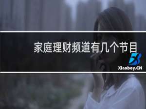 家庭理财频道有几个节目