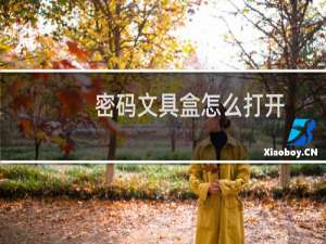 密码文具盒怎么打开