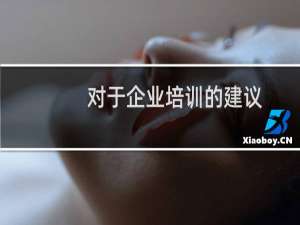 对于企业培训的建议
