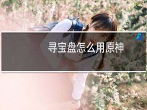 寻宝盘怎么用原神