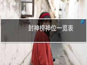 封神榜神位一览表（封神榜神仙表）