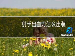 射手出血刀怎么出装