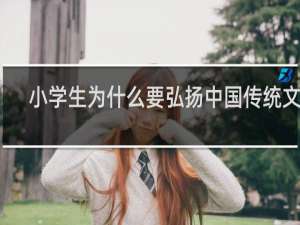 小学生为什么要弘扬中国传统文化