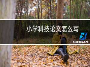 小学科技论文怎么写