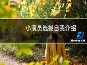 小演员选拔自我介绍