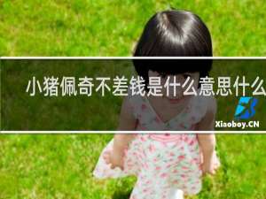 小猪佩奇不差钱是什么意思什么梗