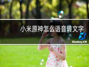 小米原神怎么语音转文字
