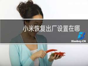 小米恢复出厂设置在哪里