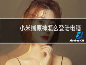 小米端原神怎么登陆电脑