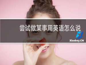 尝试做某事用英语怎么说