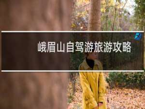 峨眉山自驾游旅游攻略