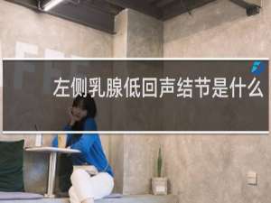 左侧乳腺低回声结节是什么