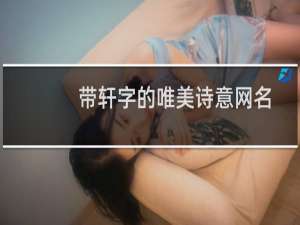 带轩字的唯美诗意网名