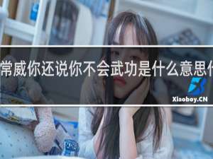 常威你还说你不会武功是什么意思什么梗