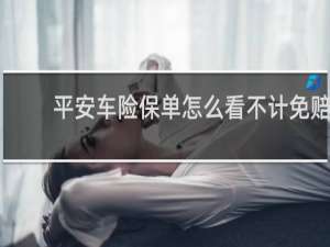 平安车险保单怎么看不计免赔