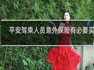 平安驾乘人员意外保险有必要买吗