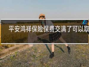 平安鸿祥保险保费交满了可以取吗