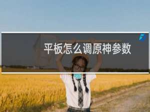 平板怎么调原神参数