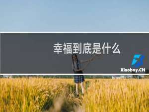 幸福到底是什么（你知道是什么吗）
