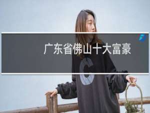 广东省佛山十大富豪（广东省佛山十大特产）