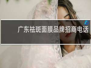 广东祛斑面膜品牌招商电话