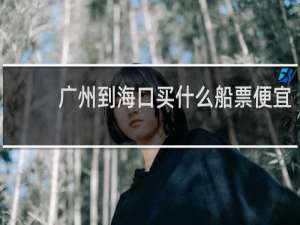 广州到海口买什么船票便宜