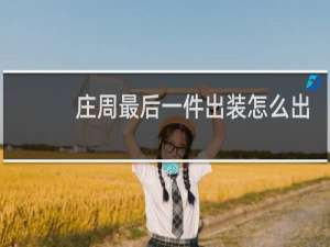 庄周最后一件出装怎么出