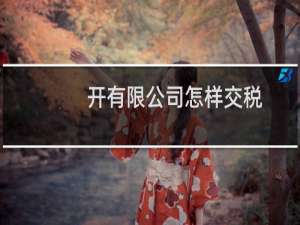 开有限公司怎样交税
