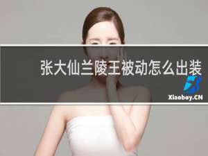 张大仙兰陵王被动怎么出装