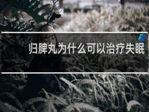 归脾丸为什么可以治疗失眠