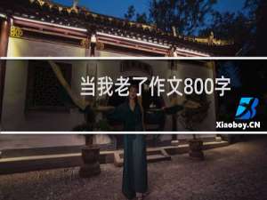 当我老了作文800字