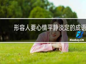 形容人要心情平静淡定的成语